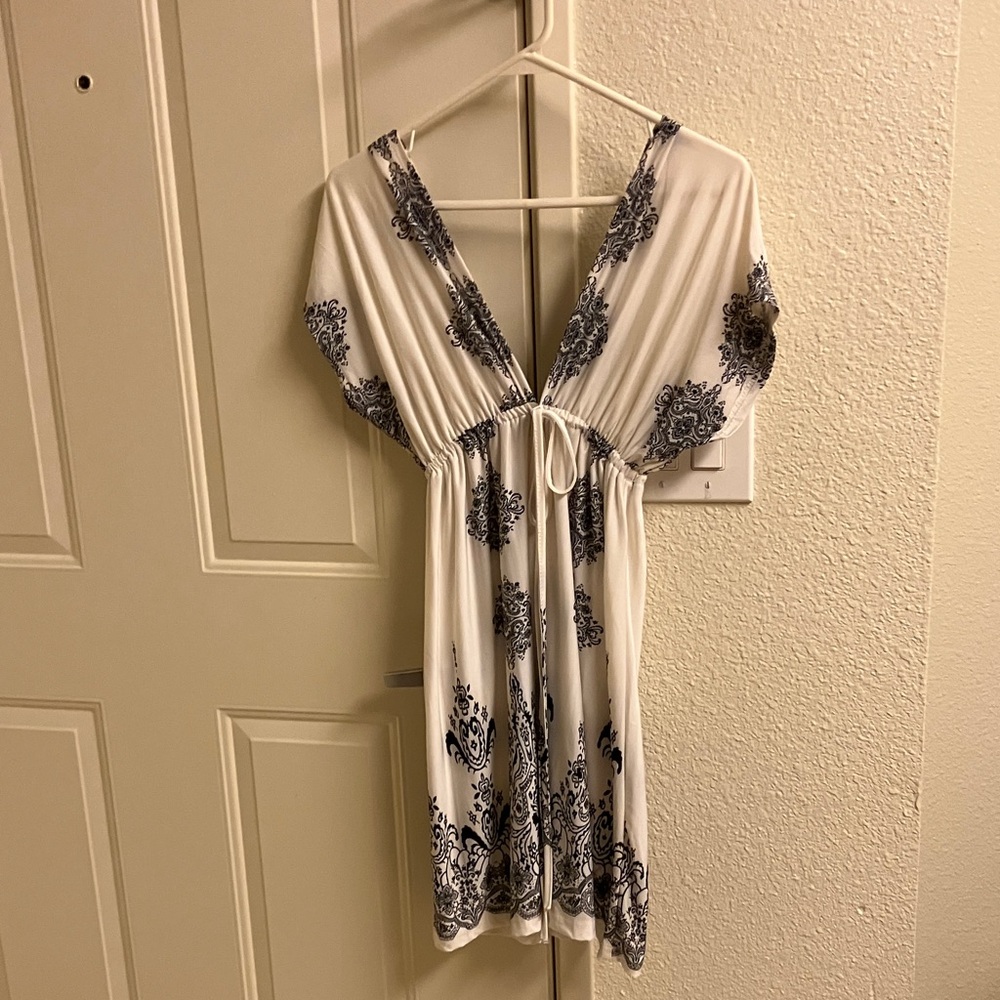 White and Black Patterned Dress